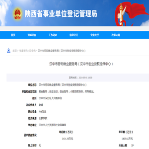 汉中市劳动就业服务局（汉中市创业贷款担保中心）_陕西省事业单位登记管理局