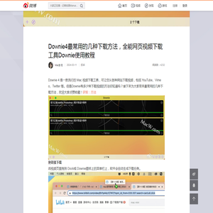 Downie4最常用的几种下载方法，全能网页视频下载工具Downie使用教程