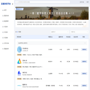 一周「最受投资人关注」的项目合集-4/13-36氪项目集