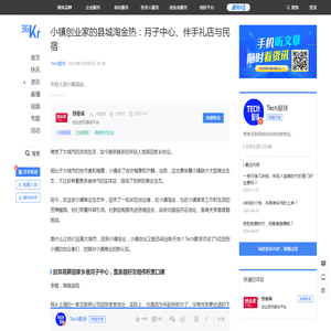 小镇创业家的县城淘金热：月子中心、伴手礼店与民宿-36氪